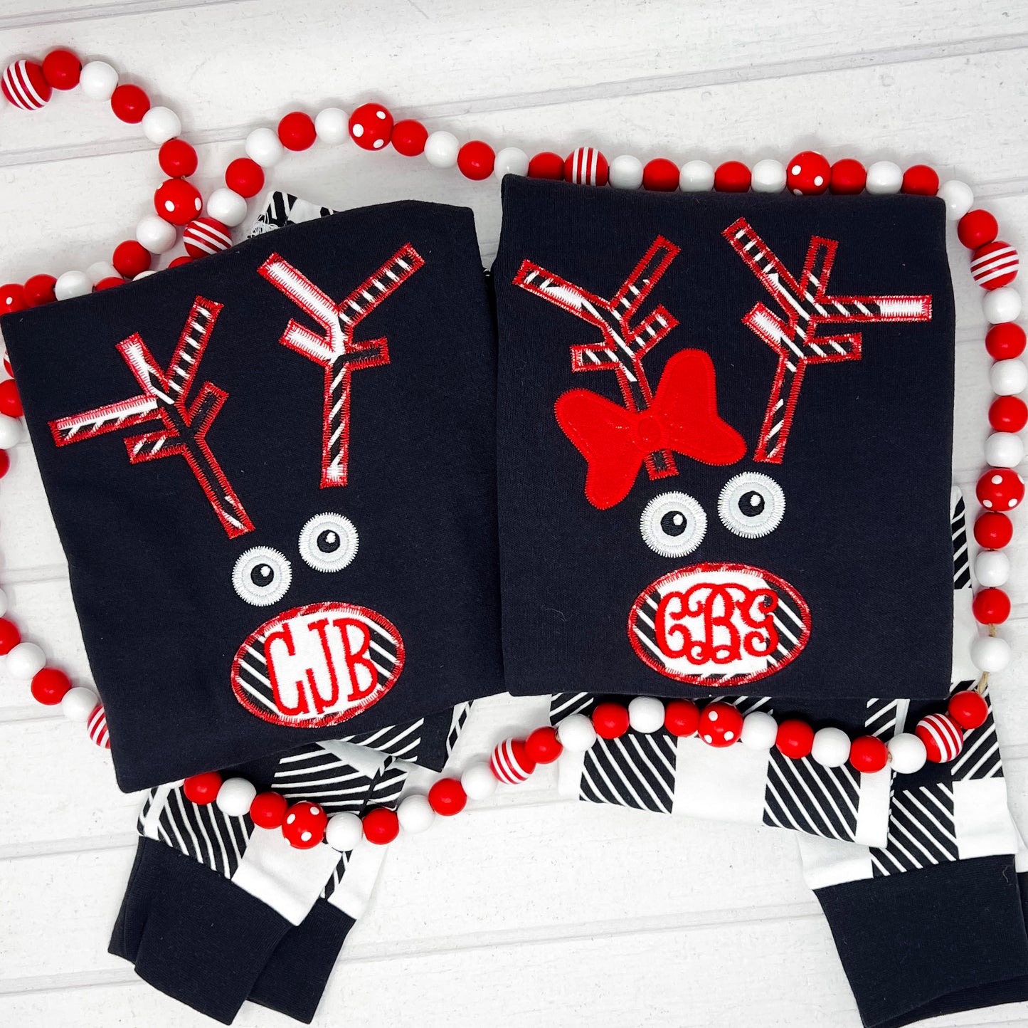 Reindeer Monogrammed Christmas PJs