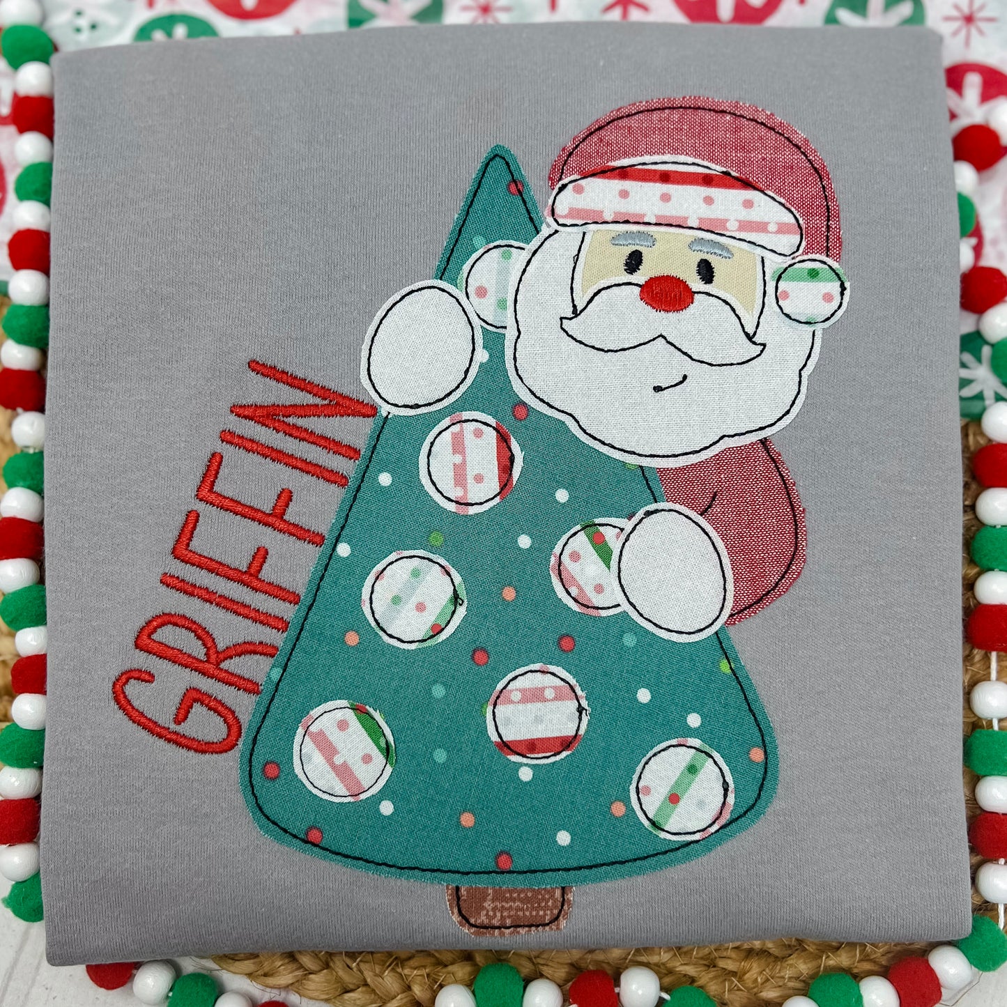 Peeking Santa Shirt Long Sleeve