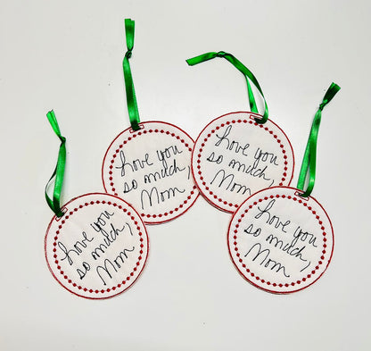 Custom Handwriting Ornament