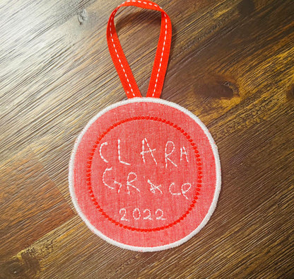 Custom Handwriting Ornament